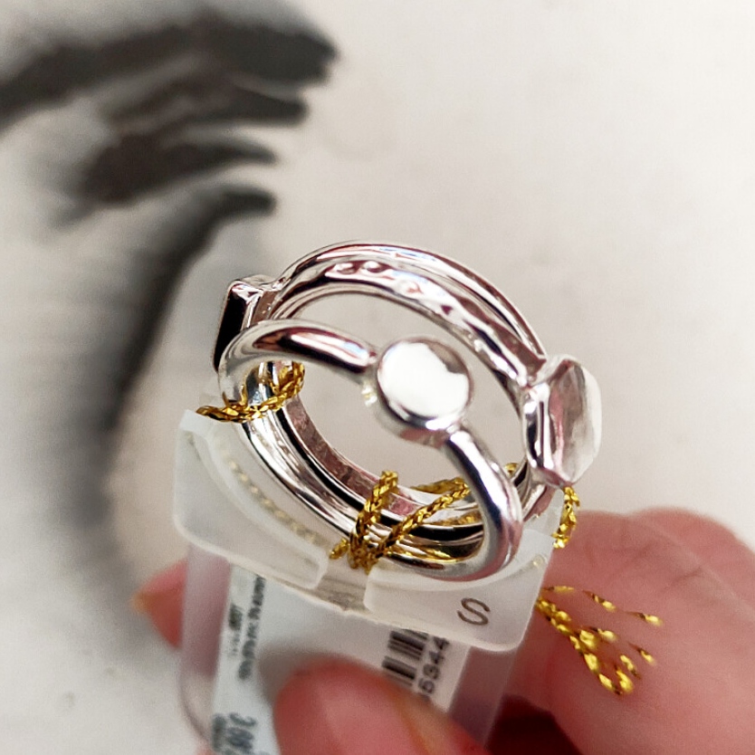 انگشتر استیل نقره ای ۳ تایی ژوپینگ Xuping