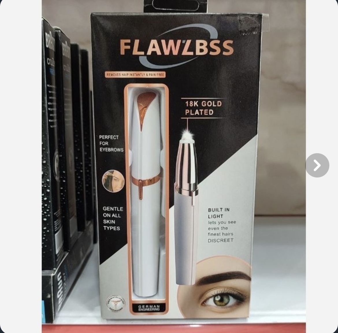 موزن شارژی ابرو و بینی فلاولس (Flawless) مدل 18K